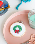 Christmas Wreath Cross Stitch Kit by Cotton Clara