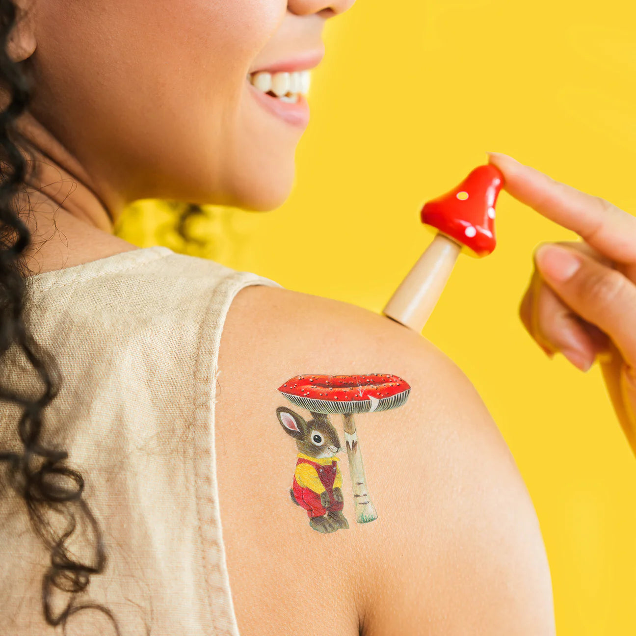 Toadstool Bunny Tattoo Pair by Tattly