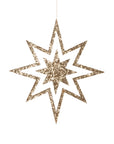 Large Glitter Wooden Star Decorations