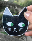 Glitter Cat Head Sticker by Baby Cats of California