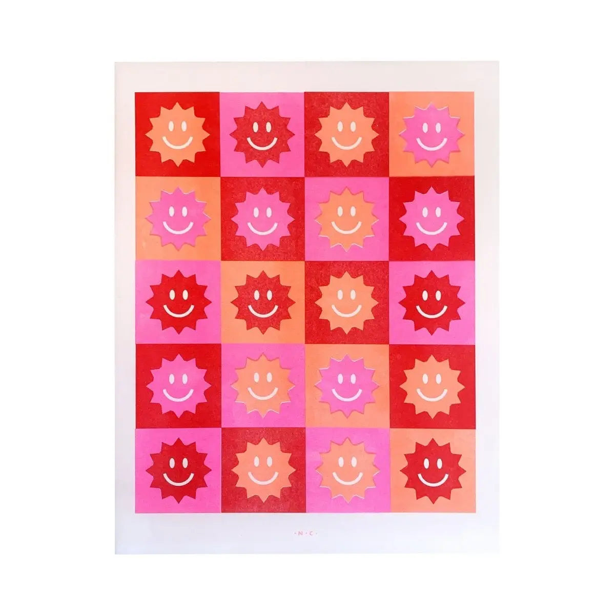 Sunshine Checkers - Art Risograph Print by Next Chapter Studio