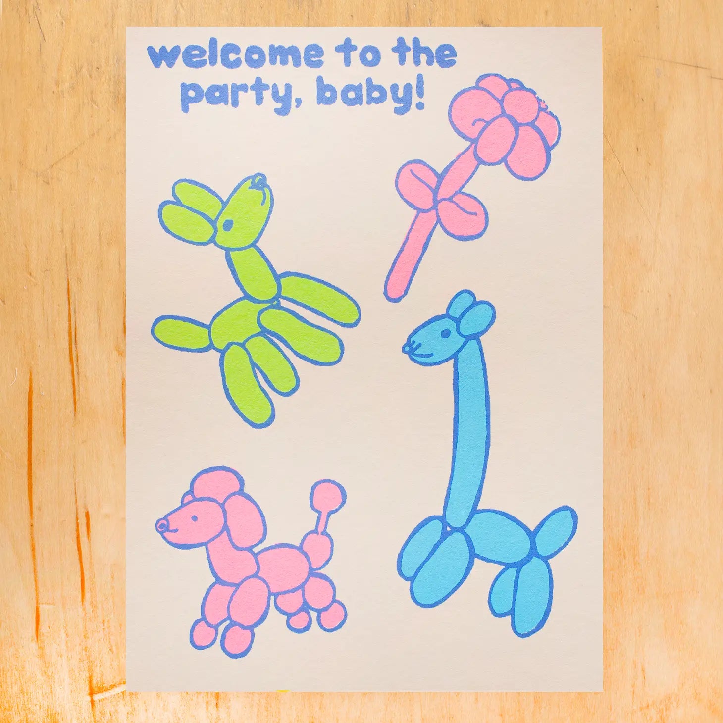 Welcome To The Party Baby Card by Alphabet Studios