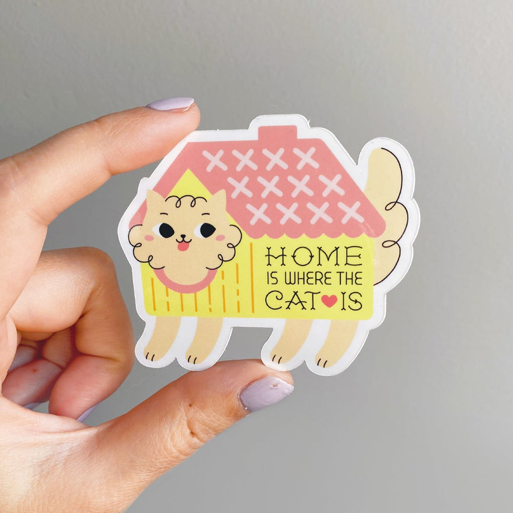 Home is Where the Cat is Sticker by Ann Lettering
