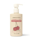 White bottle of cherry conditioner.