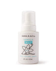 White bottle of foaming vanilla body soap.