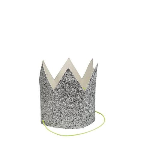Mini Silver Glitter Crowns by Meri Meri