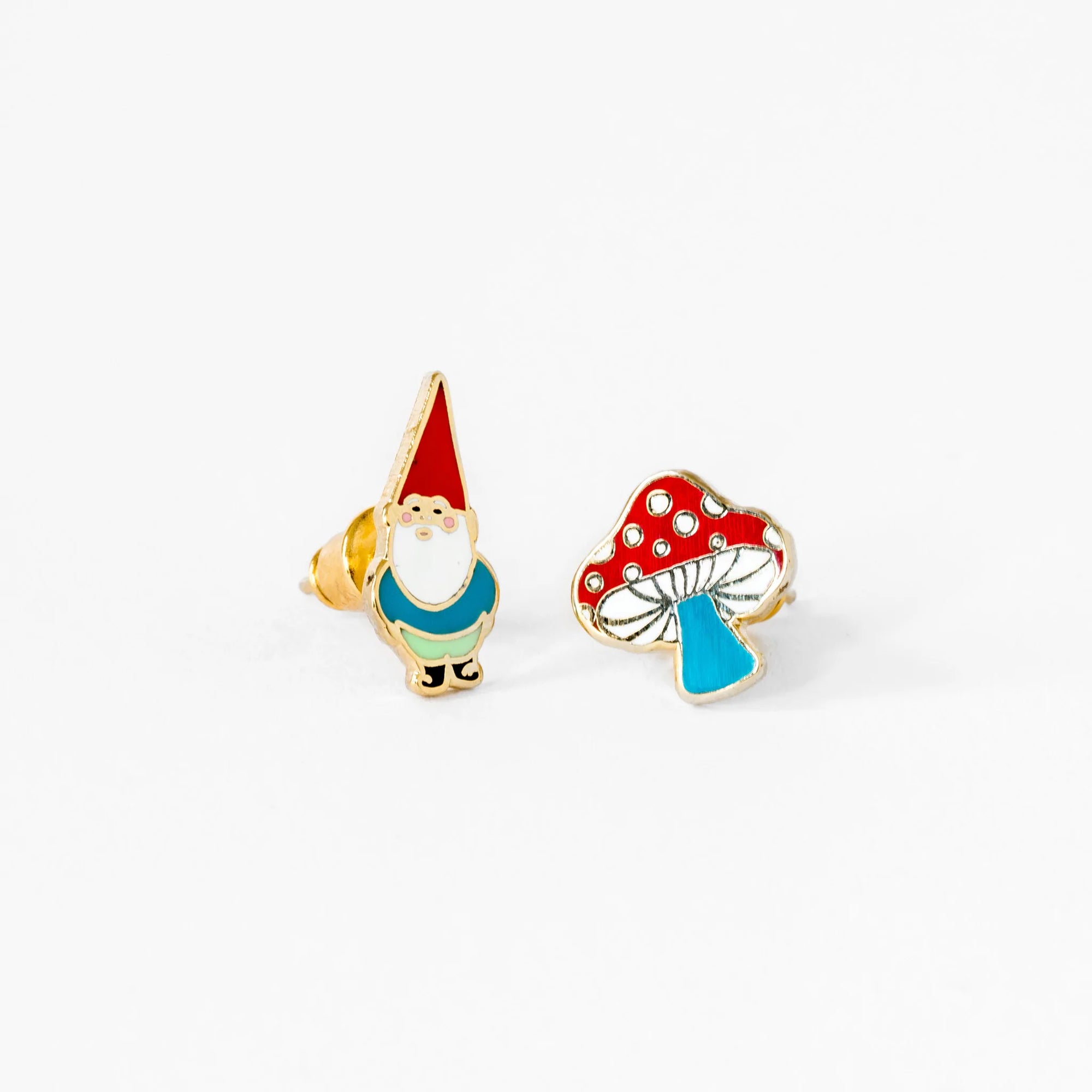 Gnome & Mushroom Earrings by Yellow Owl Workshop