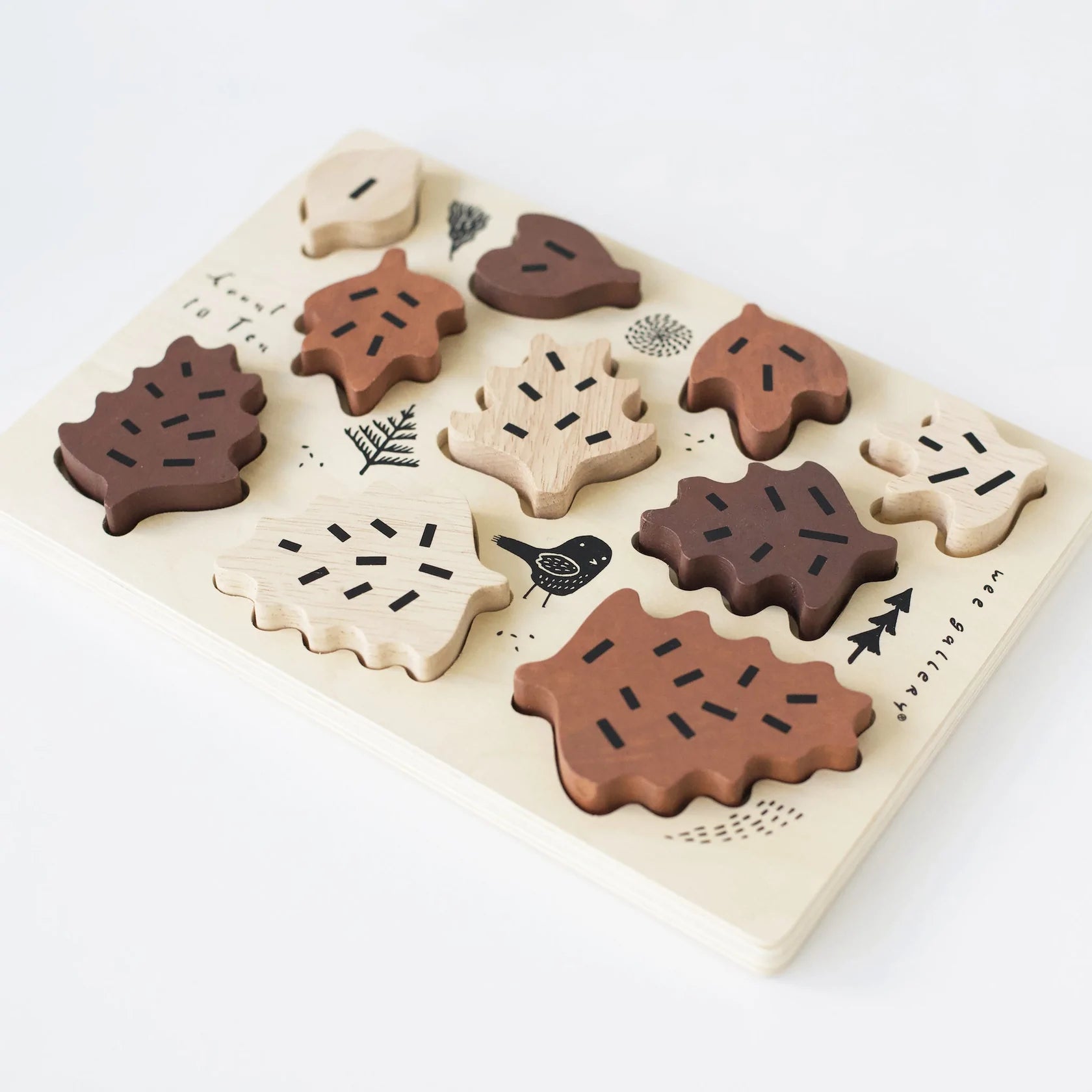 Count to 10 Leaves Wood Puzzle by Wee Gallery