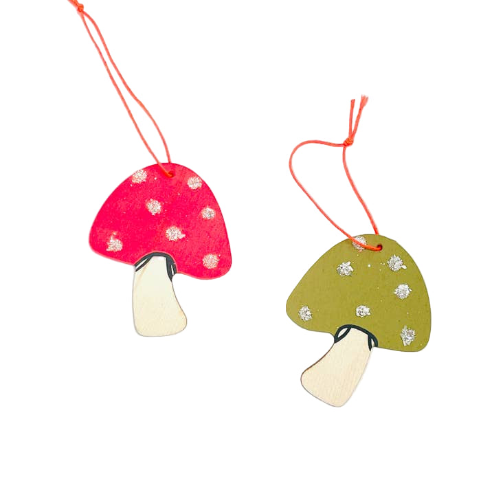 Mushroom Ornament Set by Cosmic Peace Studio