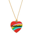 Feminist Heart Pendant by Yellow Owl Workshop