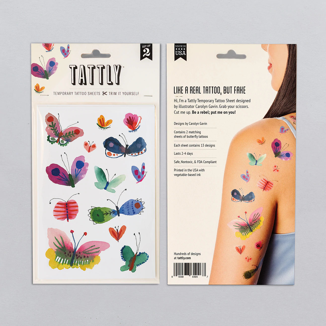 Butterfly Frenzy Temporary Tattoo Sheet by Tattly