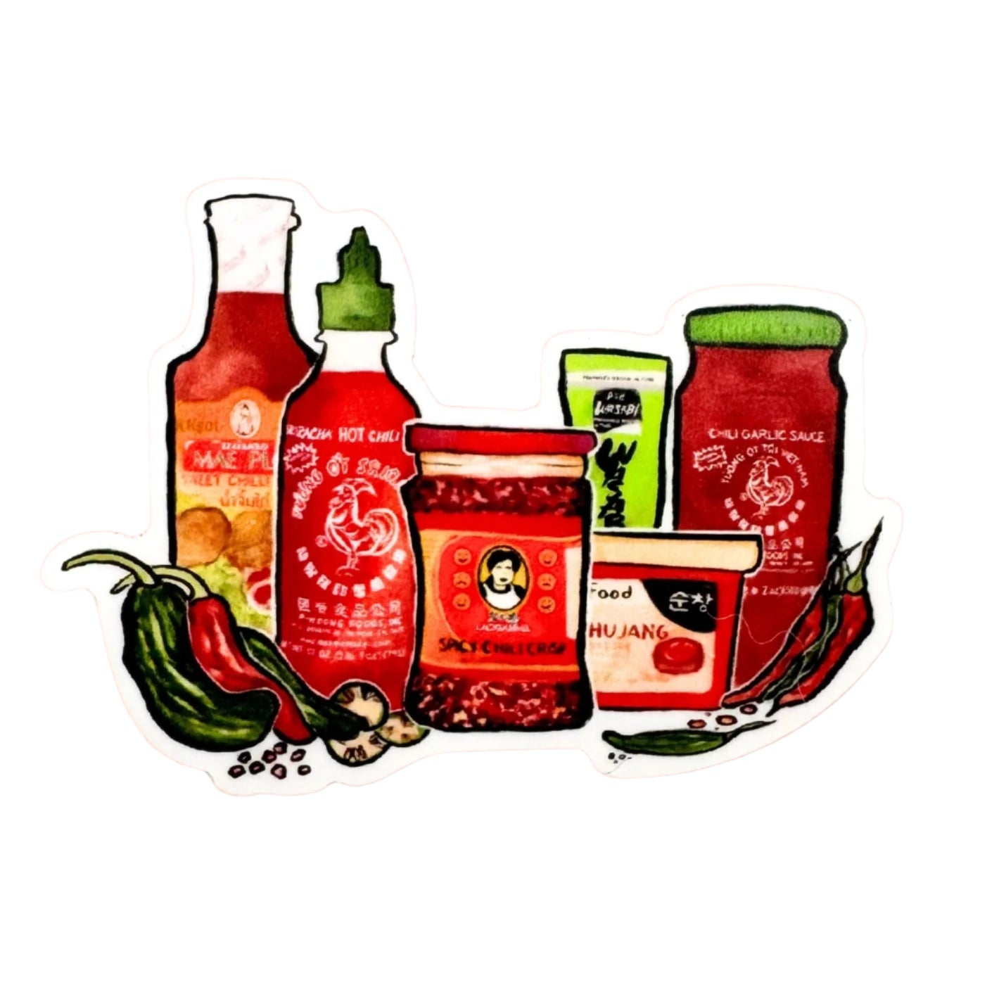 Asian Hot Sauces Sticker by Menmin Made
