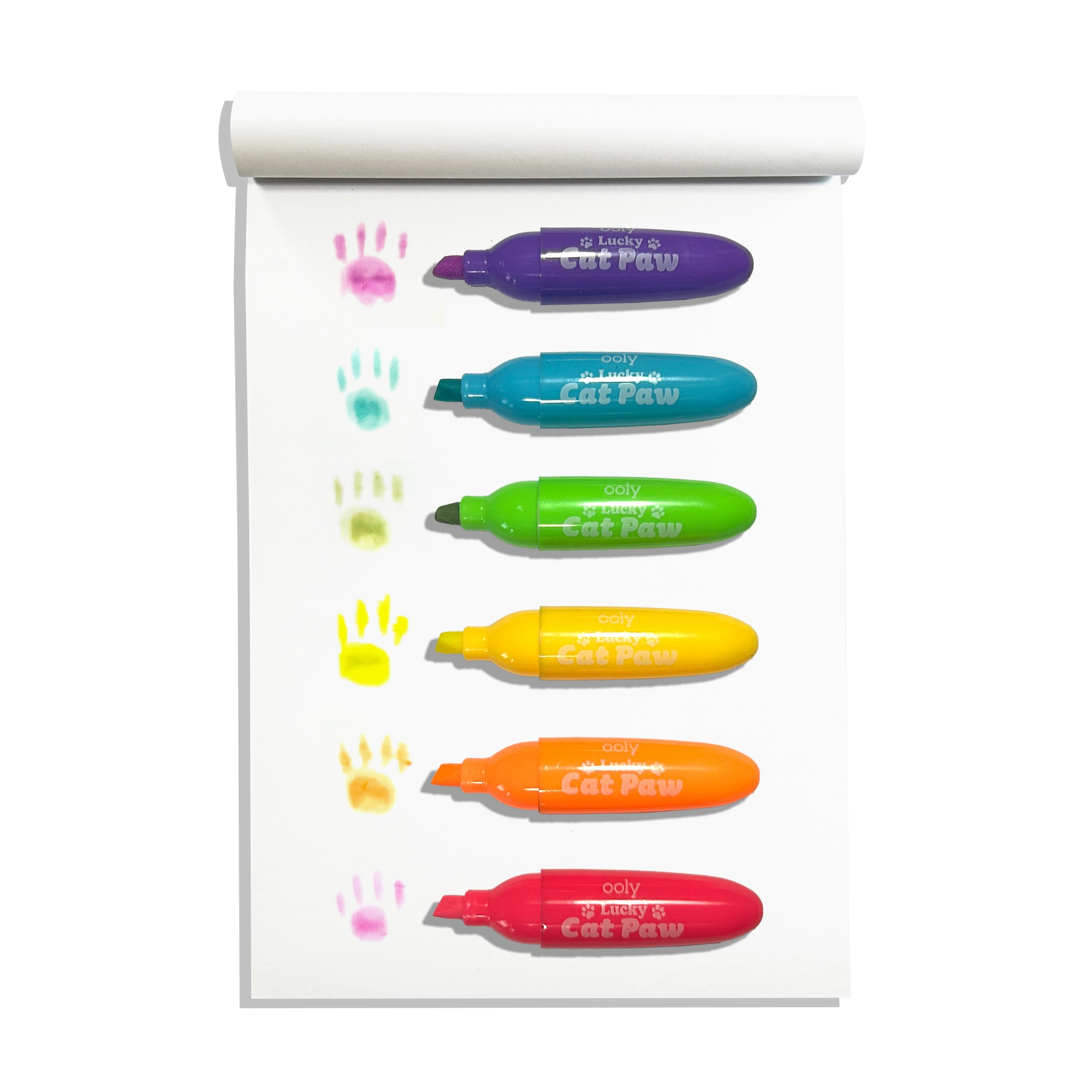 Lucky Cat Paw: Neon Scented Highlighters (Set of 6)