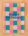 Happy Birthday Squares Greeting Card by Alphabet Studios
