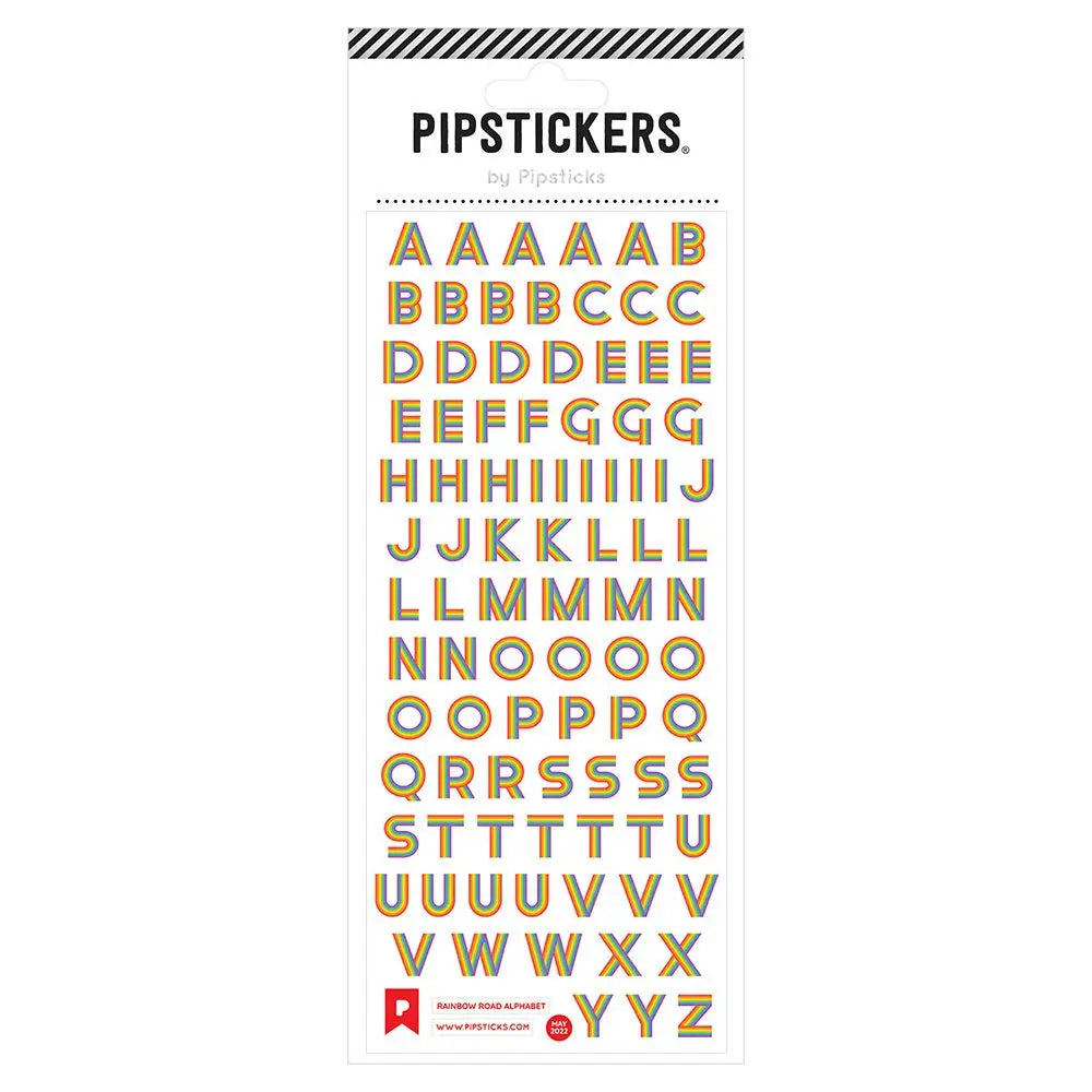 Rainbow Road Alphabet Stickers by Pipsticks