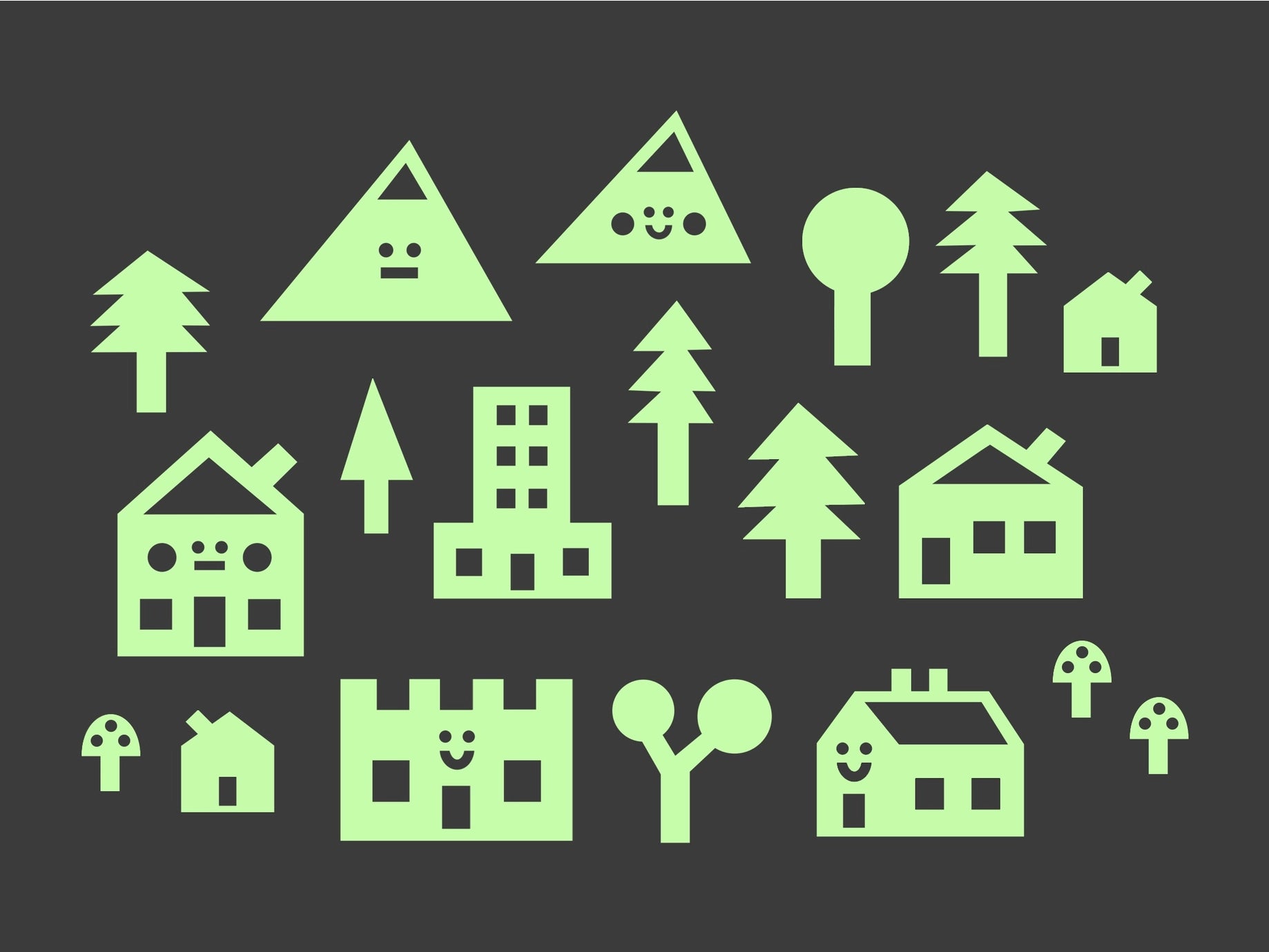 Our Town Glow in the Dark Stickers by Gloplay