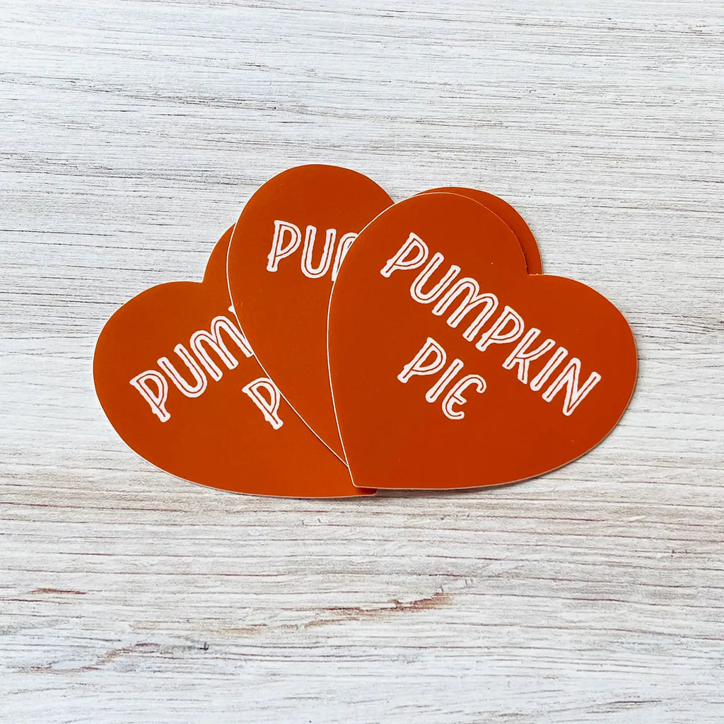 Pumpkin Pie Heart Sticker by The Silver Spider
