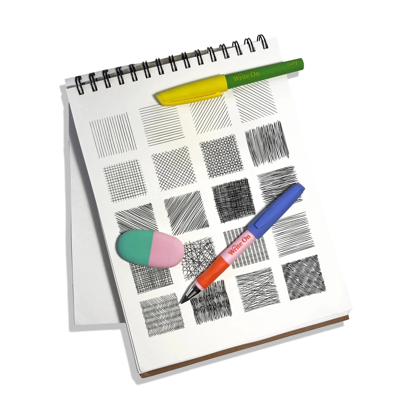 Write On: Graphite Pencils + Eraser (3 Pc Set)