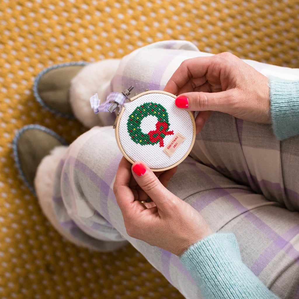 Christmas Wreath Cross Stitch Kit by Cotton Clara