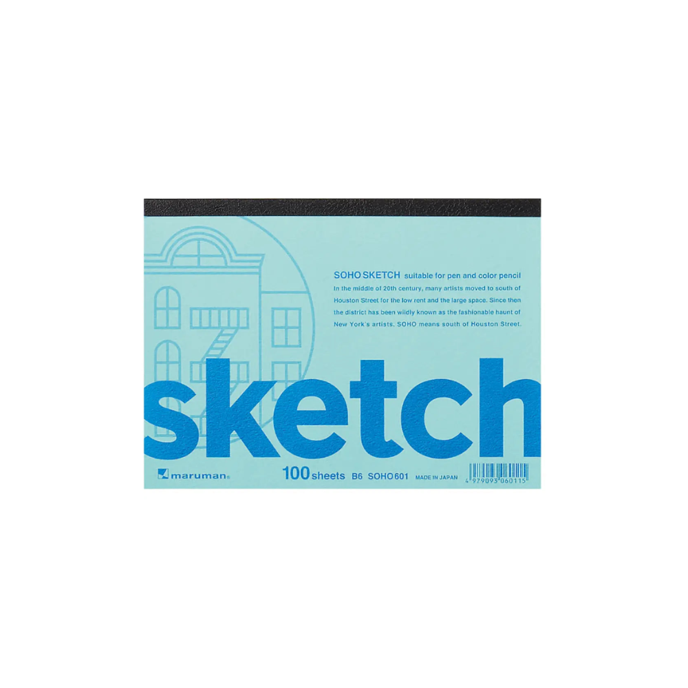 Maruman SOHO Sketch pad with blue cover and text