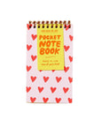 Hearts Letterpress Spiral Pocket Size Notebook by And Here We Are