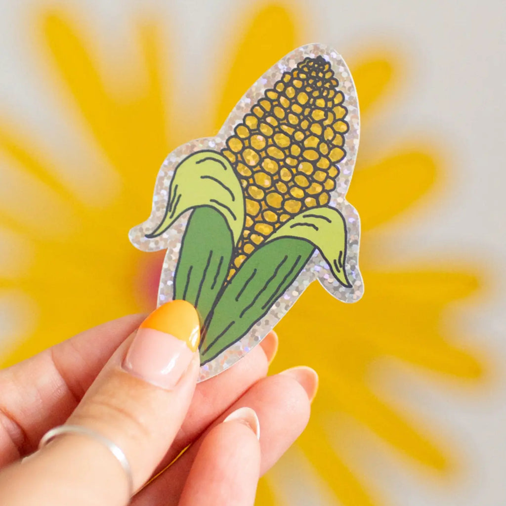 Glitter Corn Sticker by Jenny Lemons