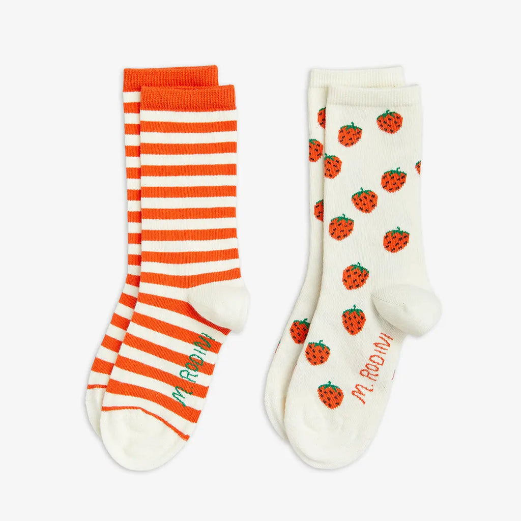 Strawberries Socks 2-Pack by Mini Rodini – Mochi Kids