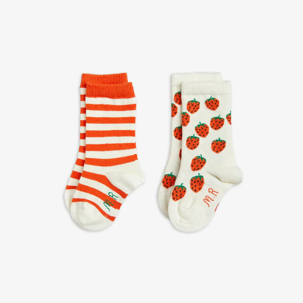 Strawberries Socks 2-Pack by Mini Rodini
