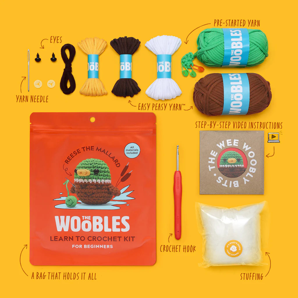 Learn to Crochet Kit - Reese the Mallard by The Woobles