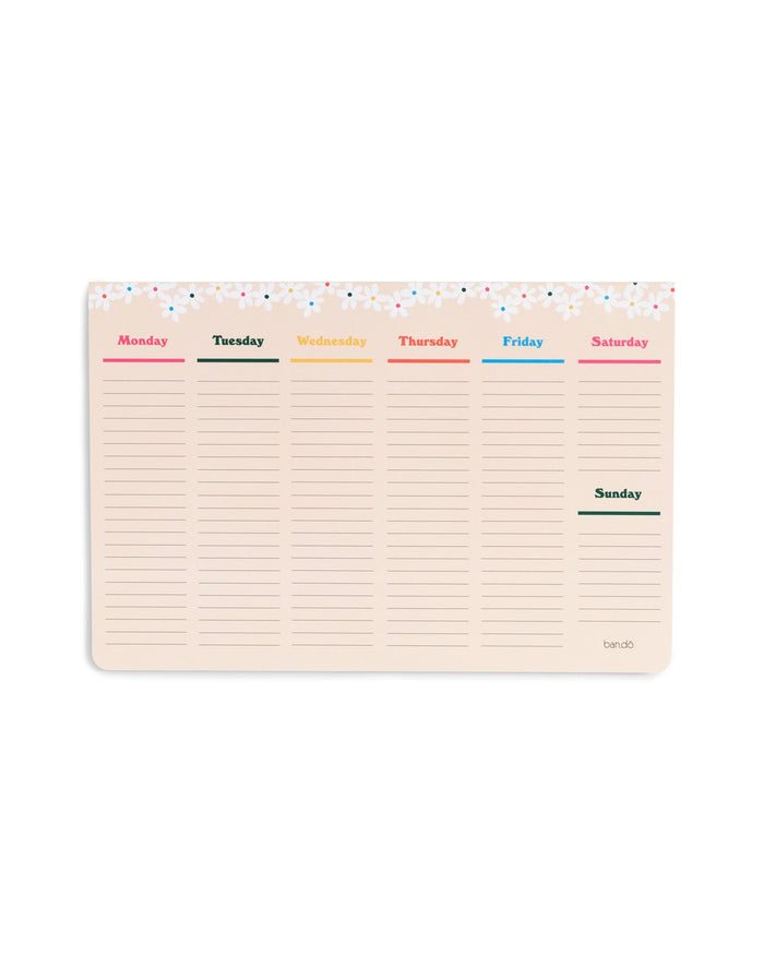 Week-to-Week Mega Desk Notepad - Daises by Ban.dō