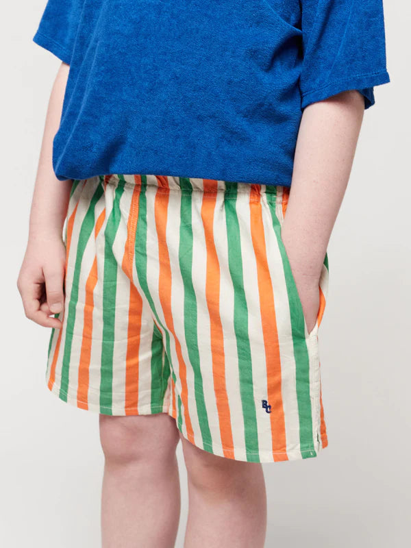 Vertical Stripes Woven Shorts by Bobo Choses