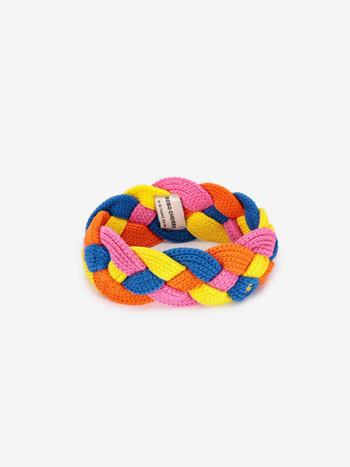Multicolor Braided Knitted Cotton Headband by Bobo Choses