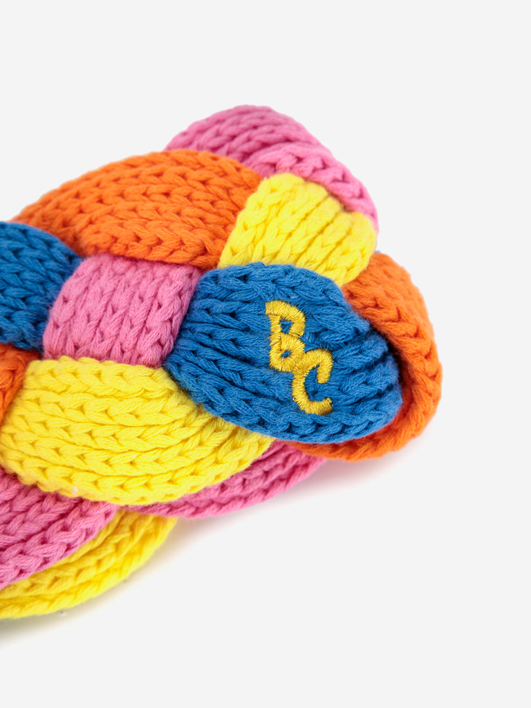 Multicolor Braided Knitted Cotton Headband by Bobo Choses
