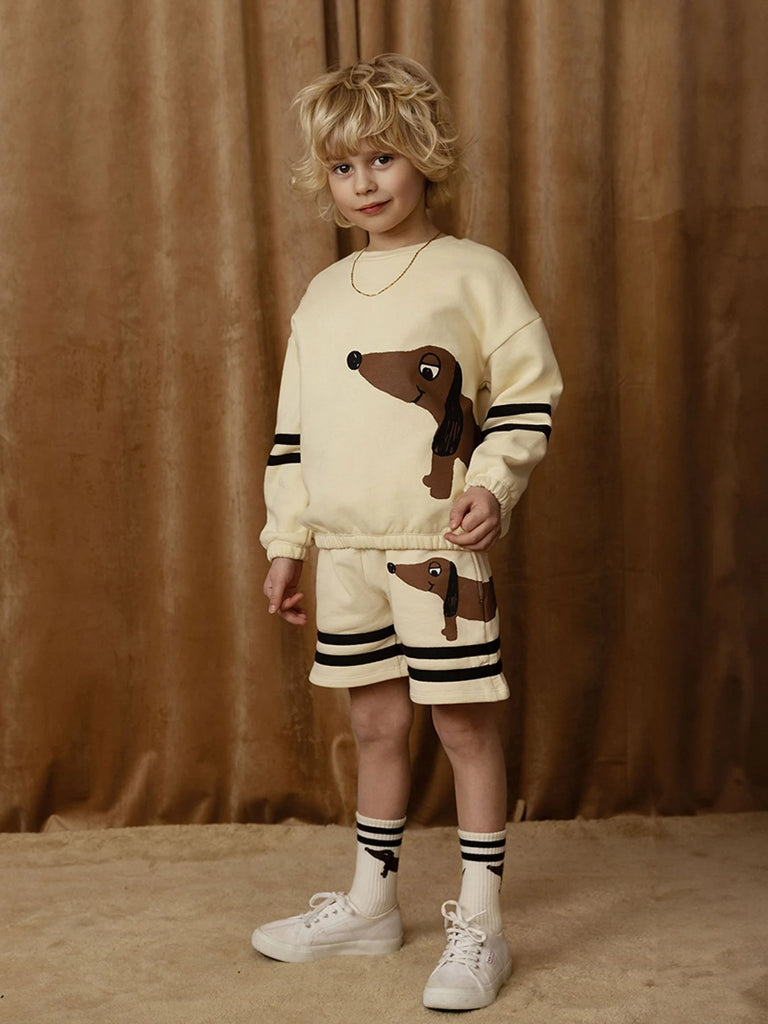 Dog Stripes Sweatshirt by Mini Rodini