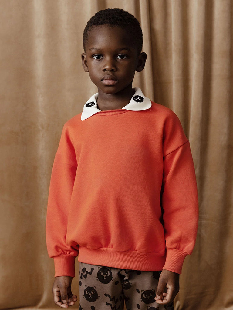 Squiggly Cats Trousers-Brown by Mini Rodini
