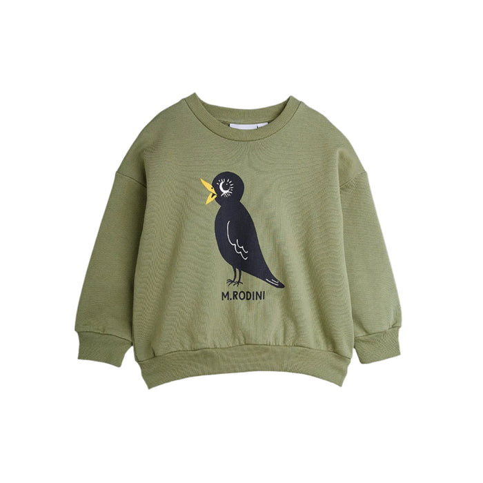 Green Blackbird Sweatshirt by Mini Rodini