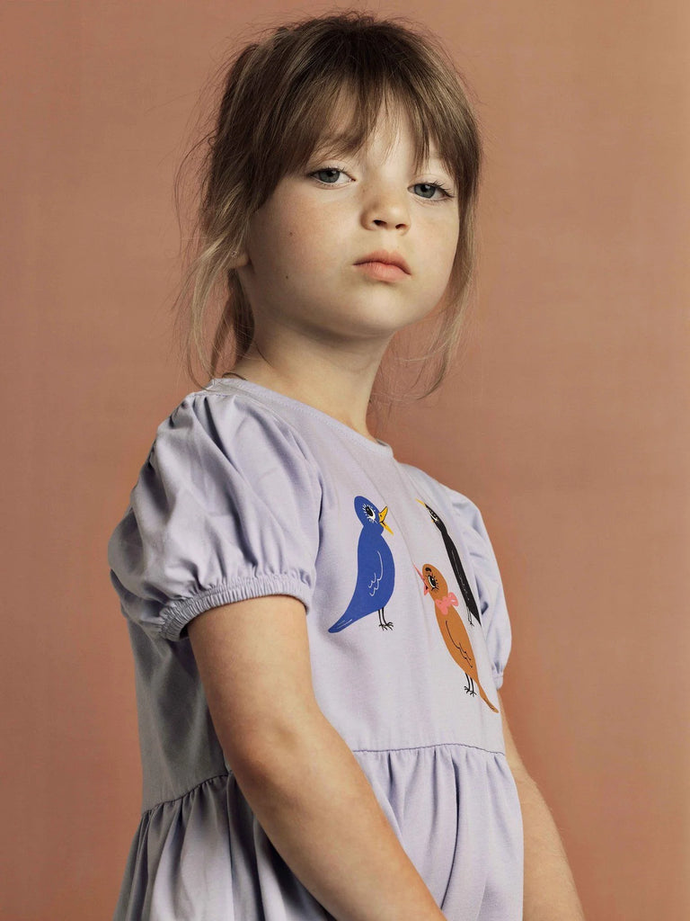 Purple Birds Dress by Mini Rodini