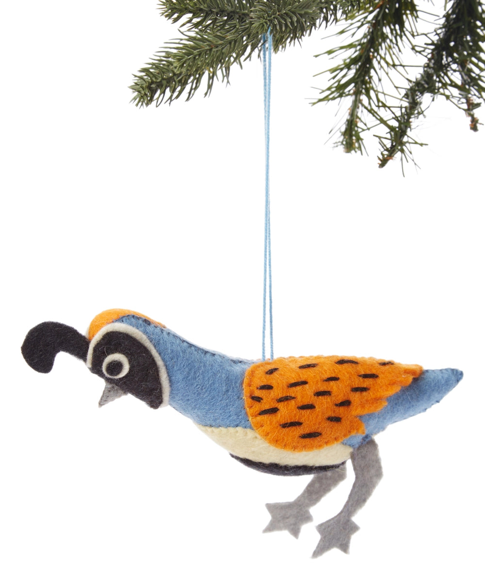 Quail Ornament by Silk Road Bazaar