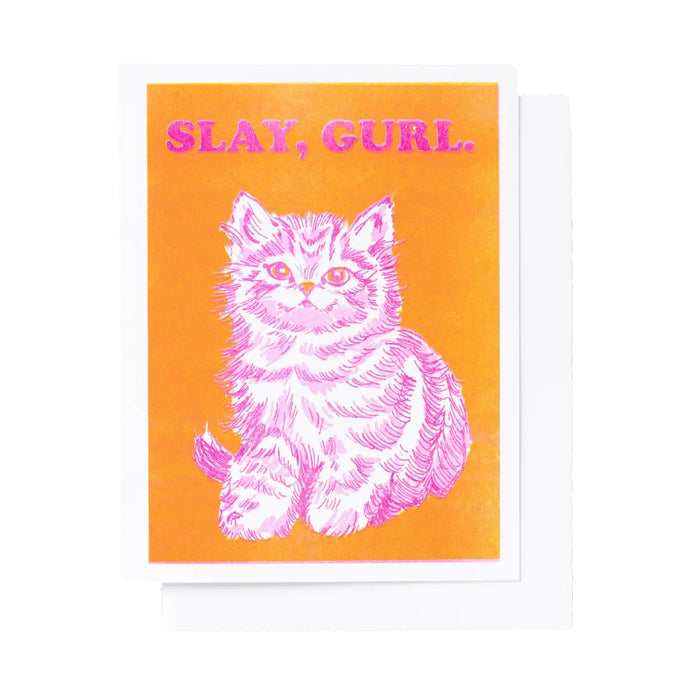 Slay Gurl Risograph Card by Yellow Owl Workshop
