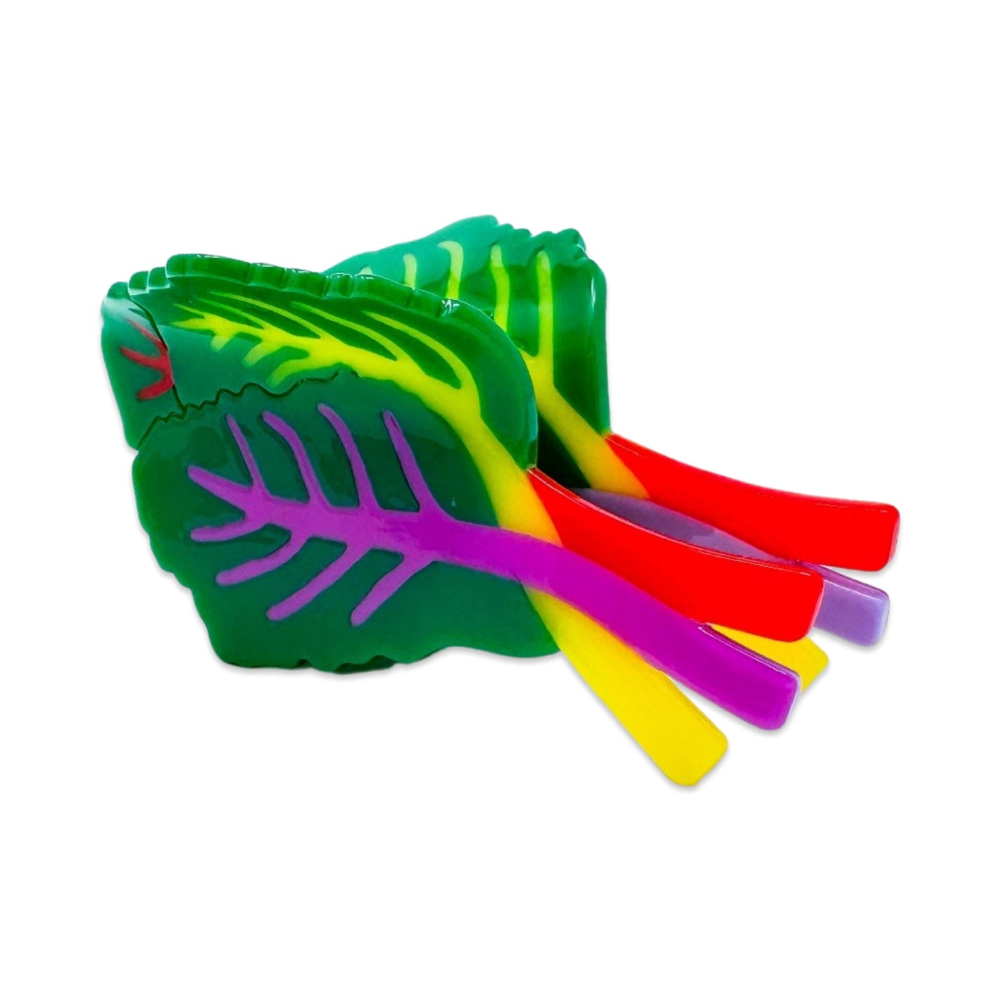Rainbow Chard Hair Claw by Jenny Lemons