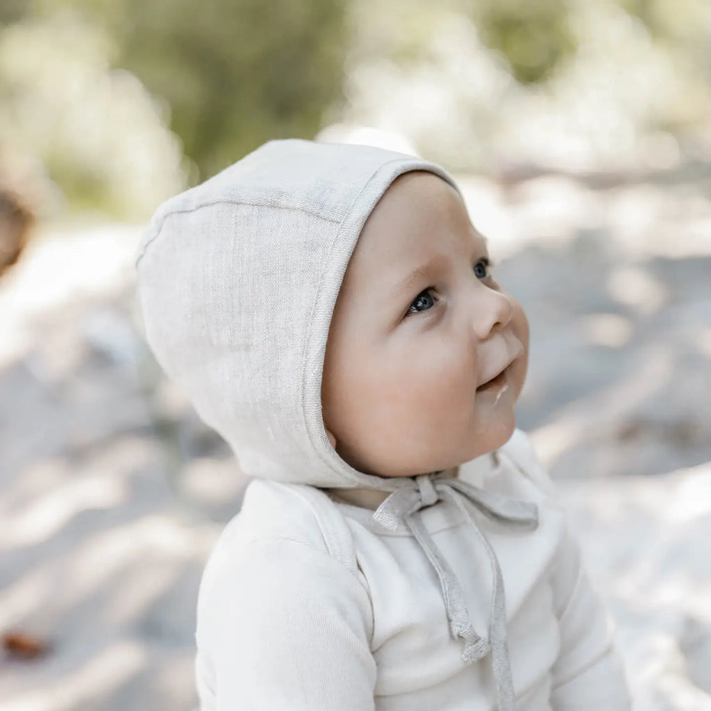 Sand Linen Cotton Lined Bonnet by Briar Baby