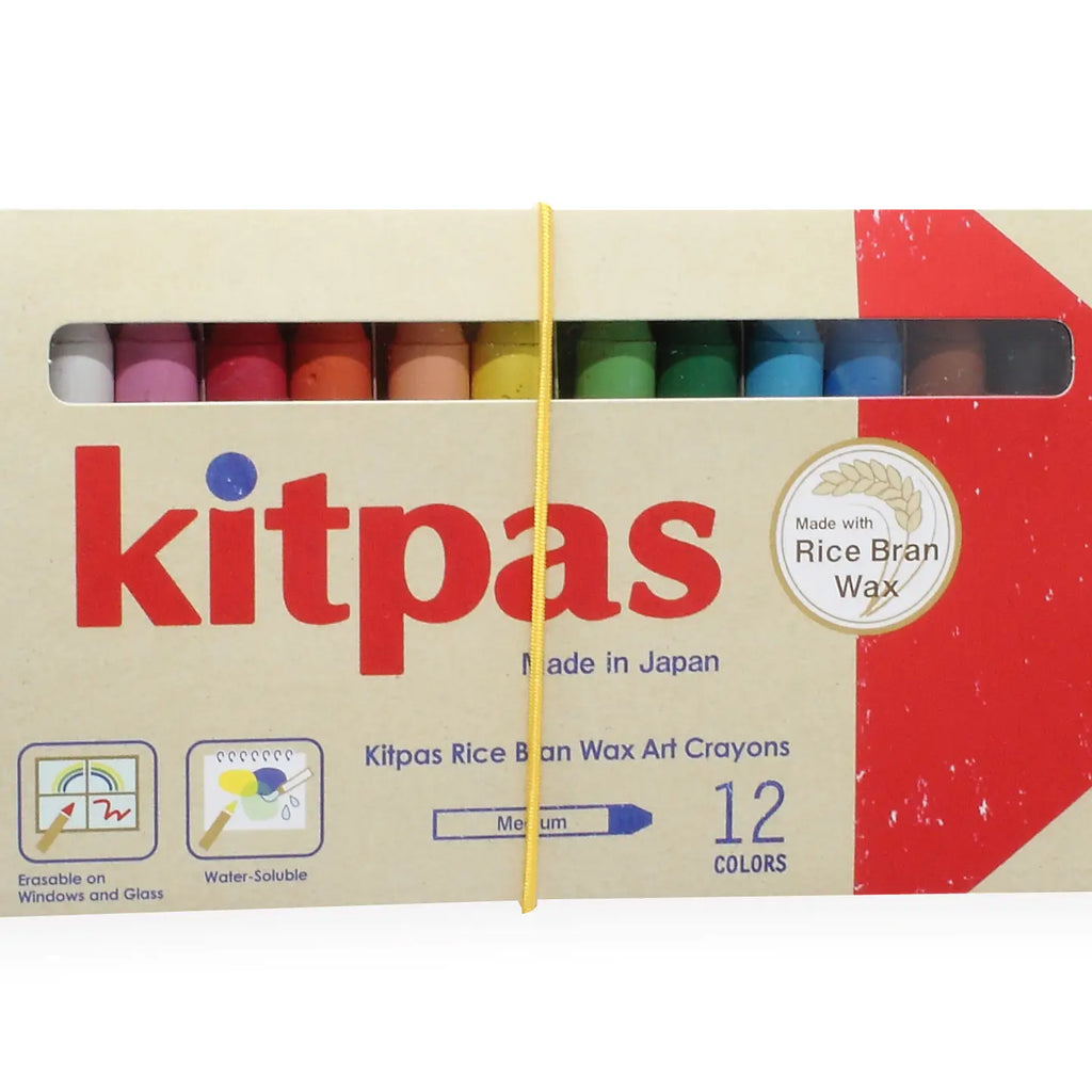 Rice Bran Wax Art Crayons 12 Colors by Kitpas