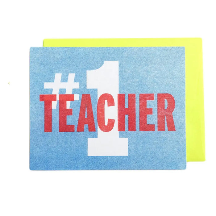 #1 Teacher Greeting Card by Next Chapter Studio