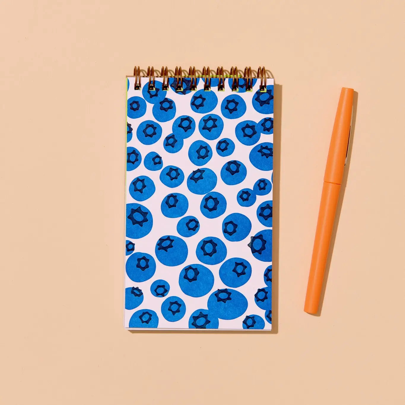 Blueberries Letterpress Spiral Pocket Size Notebook