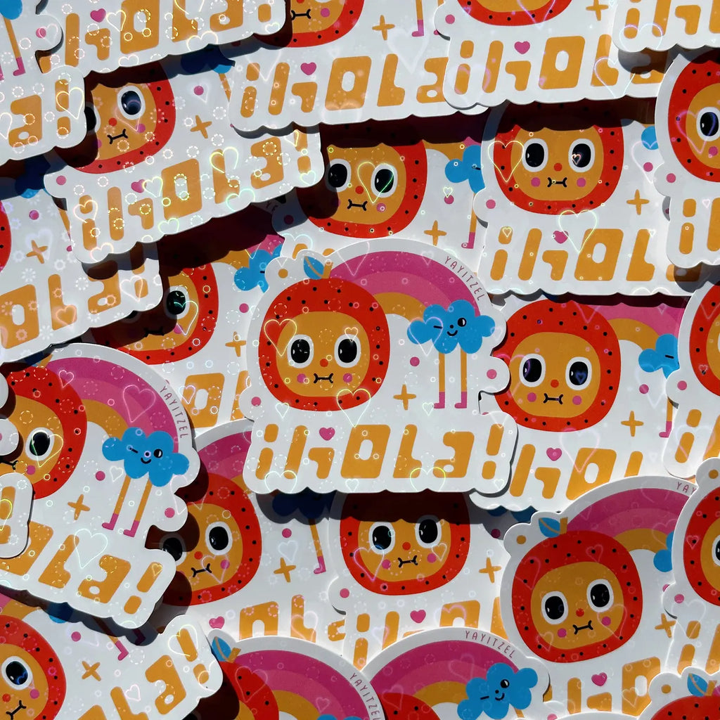 Hola Holographic Sticker by Yayitzel