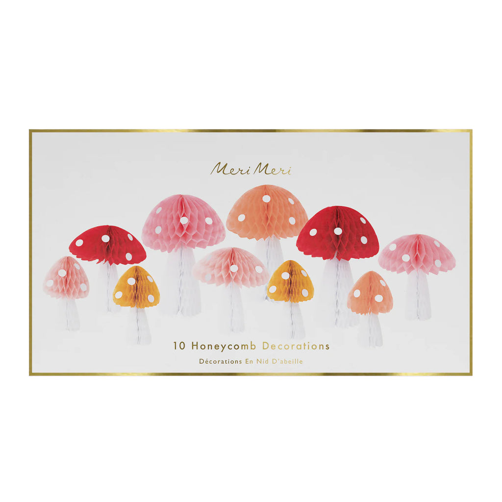 Honeycomb Mushroom Decorations by Meri Meri