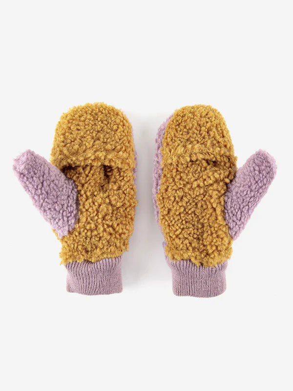 Sheepskin Color Block Lavender Gloves by Bobo Choses