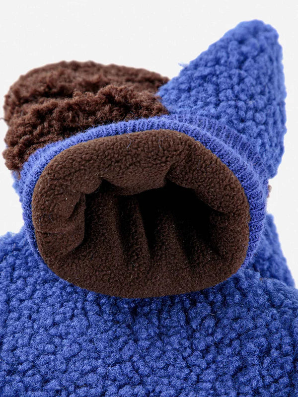 Sheepskin Color Block Blue Gloves by Bobo Choses