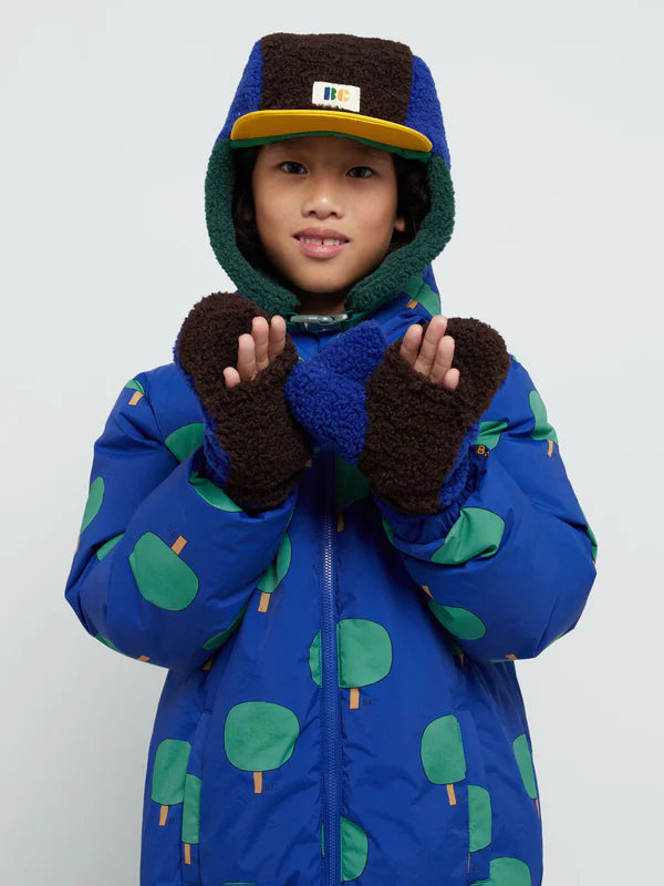 Sheepskin Color Block Blue Gloves by Bobo Choses