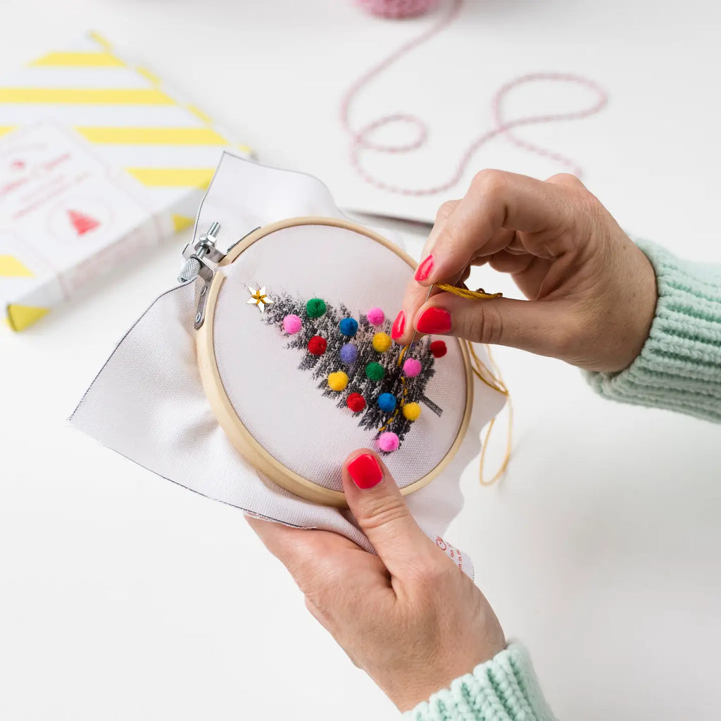 Christmas Tree Embroidery Hoop Kit by Cotton Clara